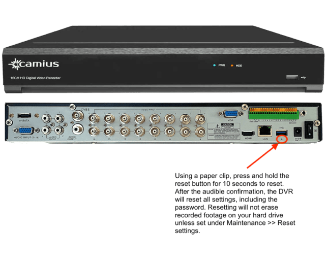 TRIVAULT4K2168R front and back panel reset the DVR e1685390476853