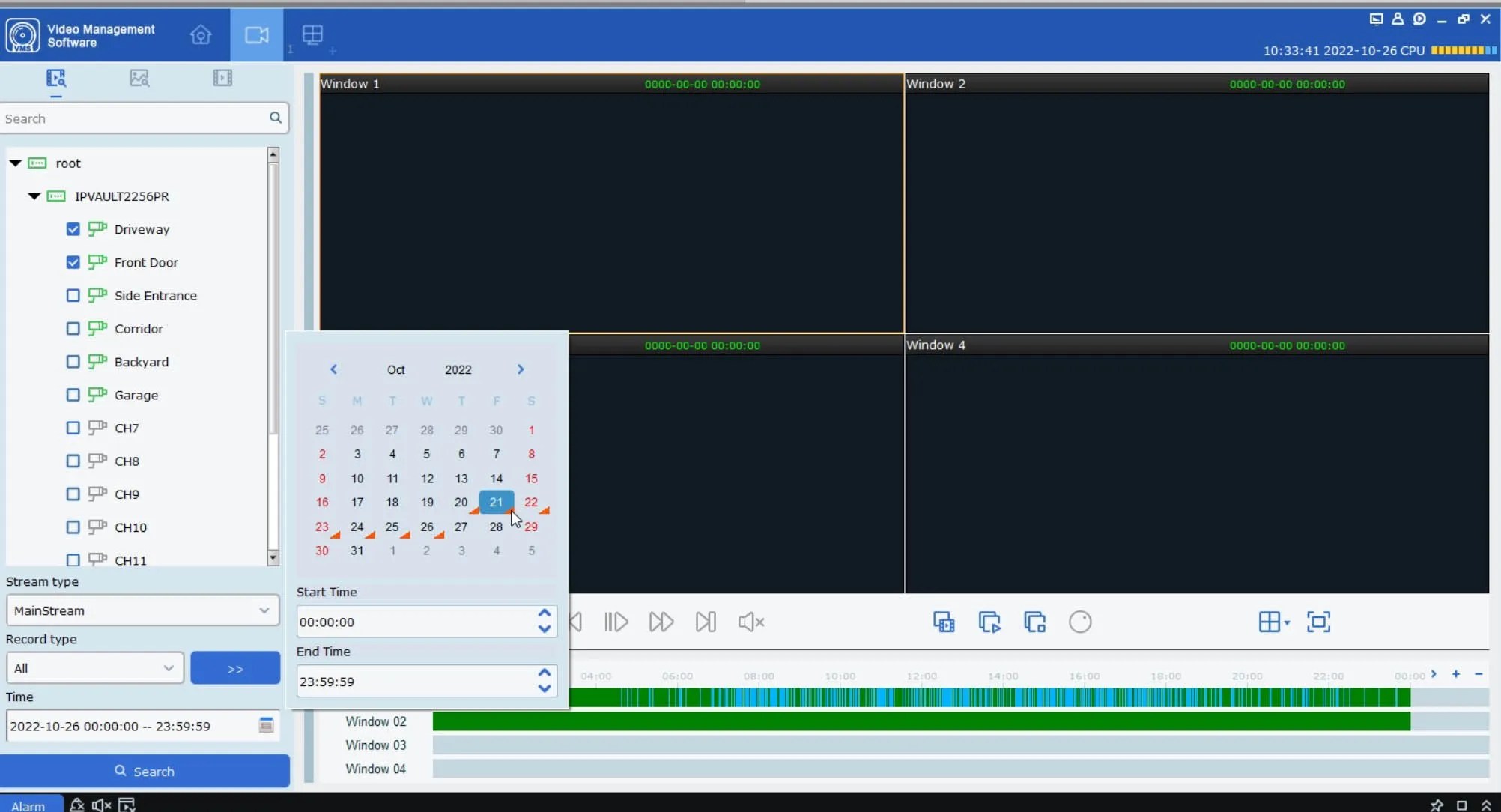 VMS root CALENDAR CLICK ON DATE21